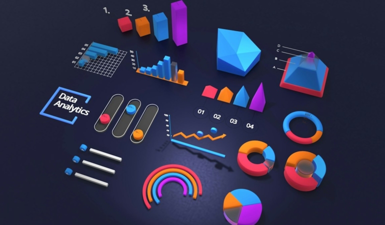 Masada grafik ve raporları inceleyen iş ekibi